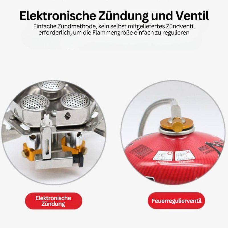 Gasbrenner | Camping Windbeständig Edelstahl Robust Langlebig Kochen-Luzern Mode