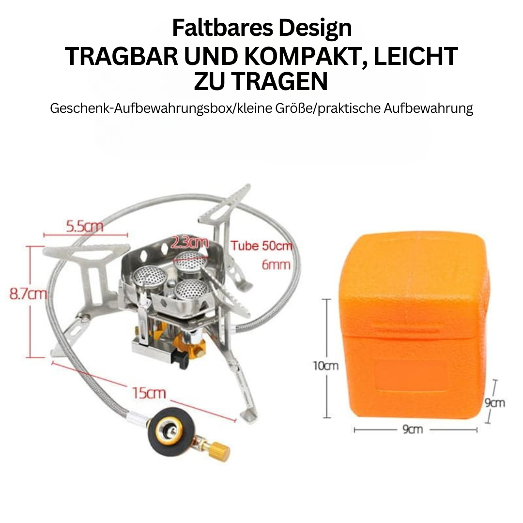 Gasbrenner | Camping Windbeständig Edelstahl Robust Langlebig Kochen-Luzern Mode