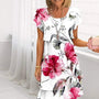 Wasserfall Sommerkleid Damen | Geblümt | Luftig | A-Linie | Boho Look | S bis 5XL-Rot-S-Luzern Mode