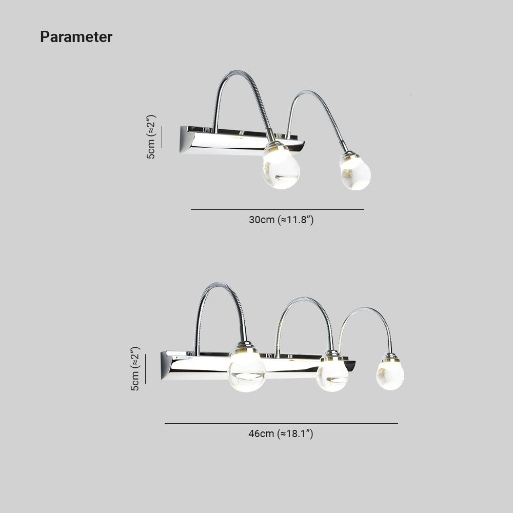 Gekrümmte LED-Wandleuchte | 2 oder 3 Lampen | Metall | Acryl | Elegant-Luzern Mode
