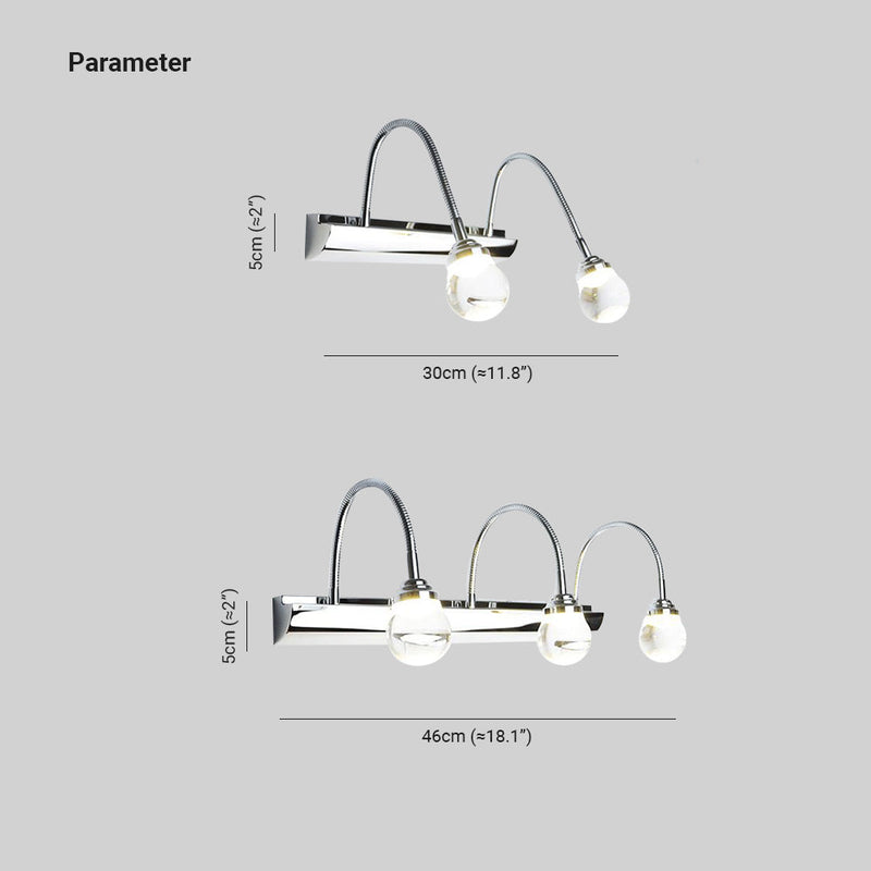 Gekrümmte LED-Wandleuchte | 2 oder 3 Lampen | Metall | Acryl | Elegant-Luzern Mode