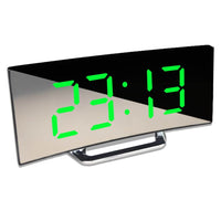 Wecker | Digital LED Gebogen Einzigartig Vielseitig Langlebig USB Snooze-Grün-Luzern Mode