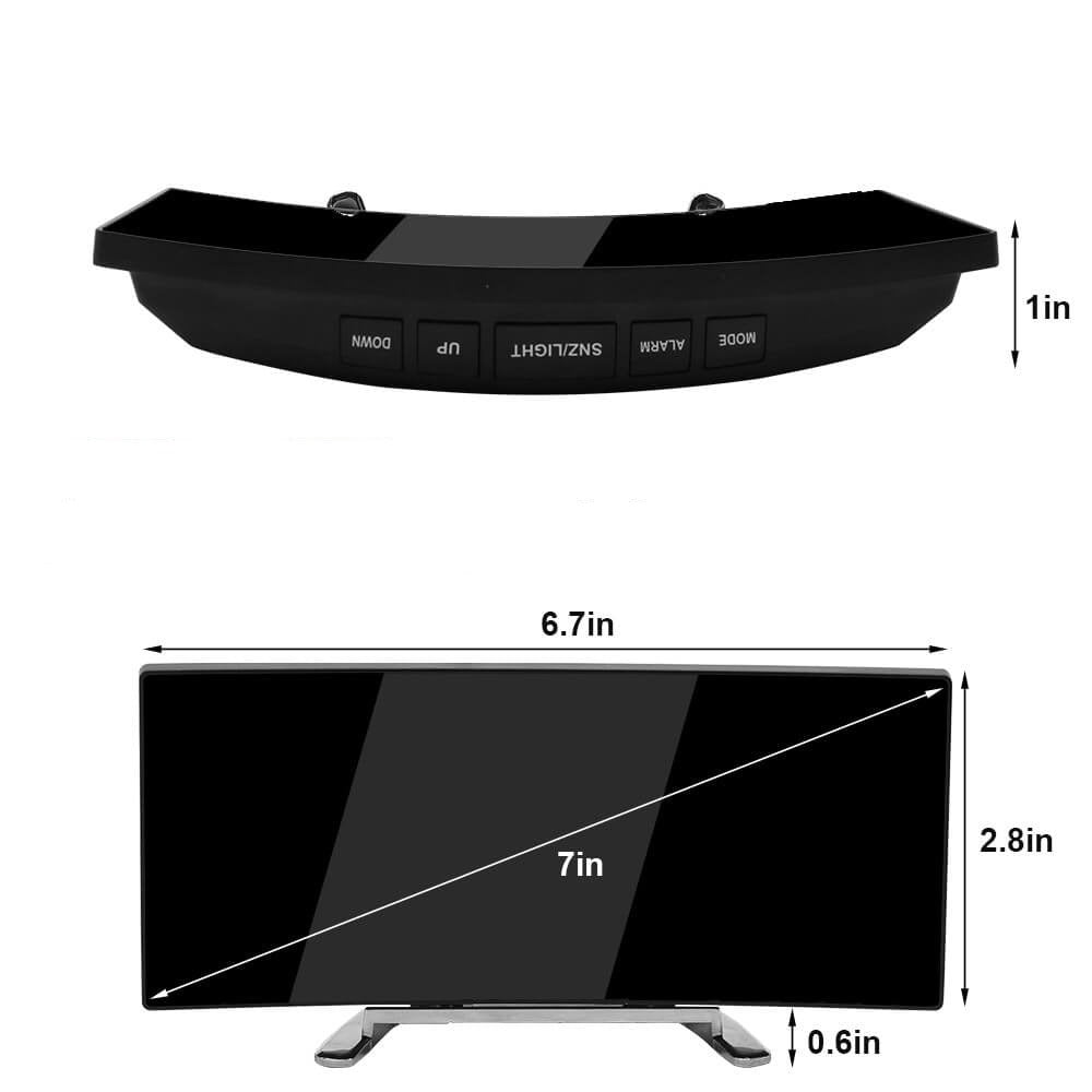Wecker | Digital LED Gebogen Einzigartig Vielseitig Langlebig USB Snooze-Luzern Mode