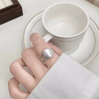Damen Silberring | Verstellbar Halbkugel Einzigartig Stilvoll Langlebig-Luzern Mode