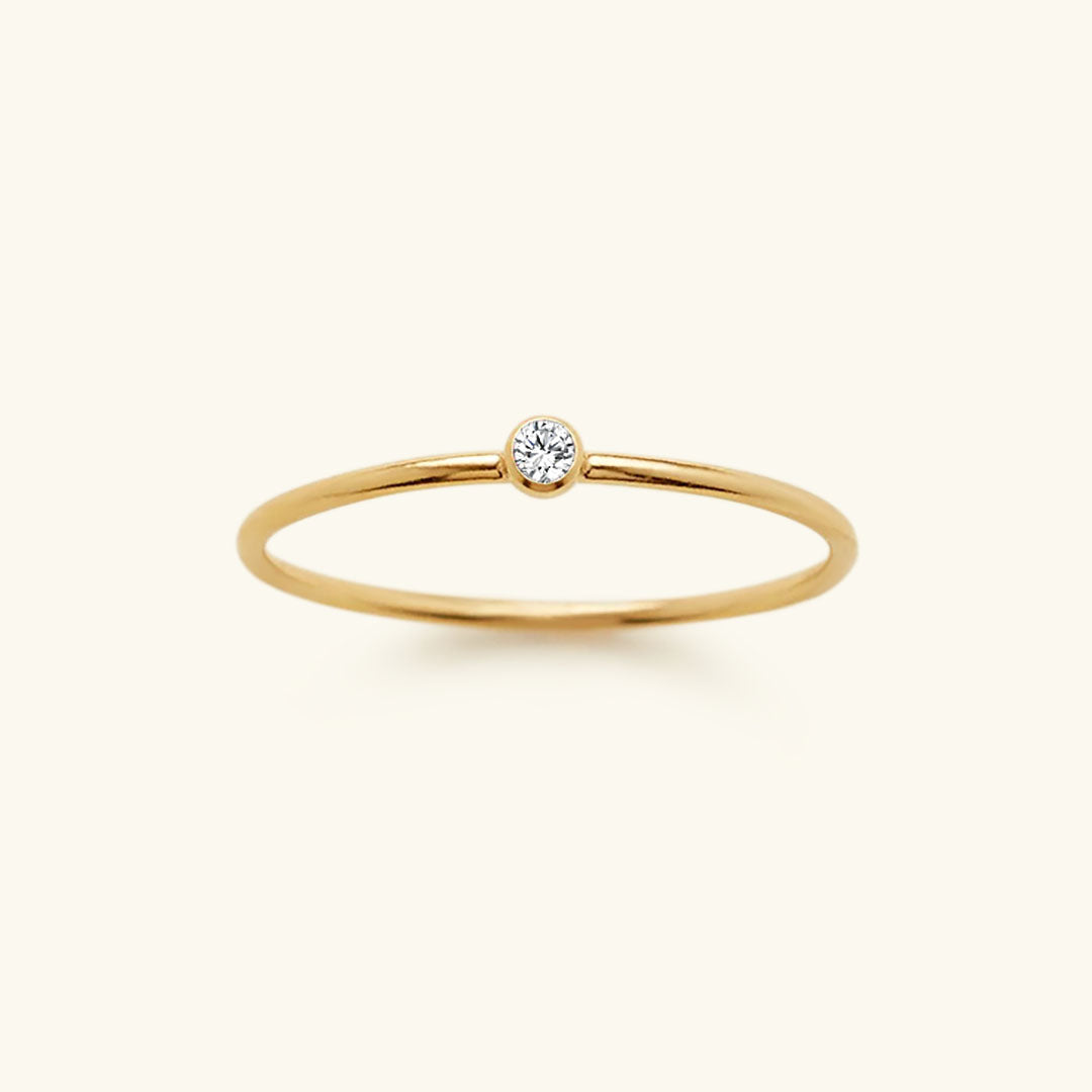 Goldfarbener Geburtsstein-Ring | Langlebig | Stilvoll | Persönlich | Geschenk-49 mm-April – Kristall-Luzern Mode