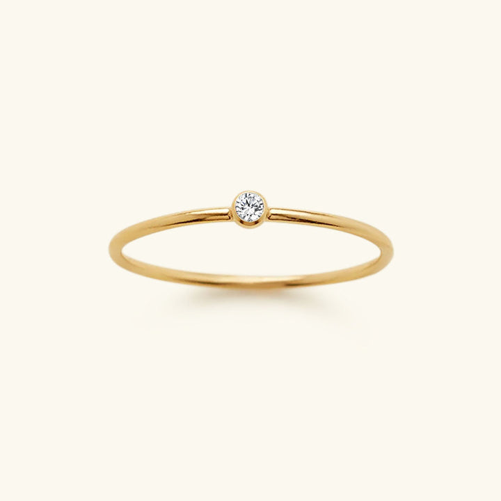 Goldfarbener Geburtsstein-Ring | Langlebig | Stilvoll | Persönlich | Geschenk-49 mm-April – Kristall-Luzern Mode