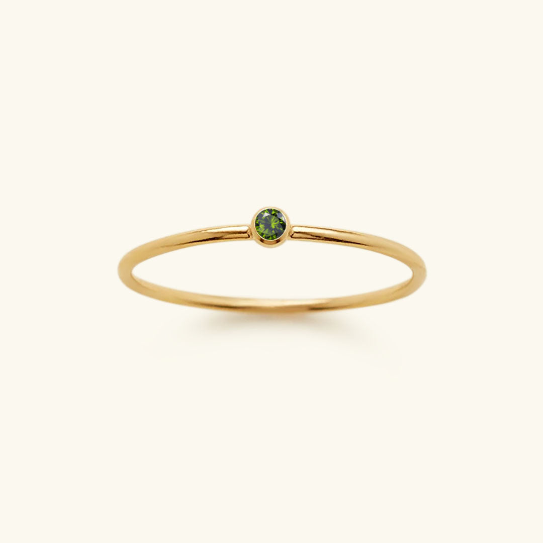 Goldfarbener Geburtsstein-Ring | Langlebig | Stilvoll | Persönlich | Geschenk-49 mm-August – Peridot-Luzern Mode