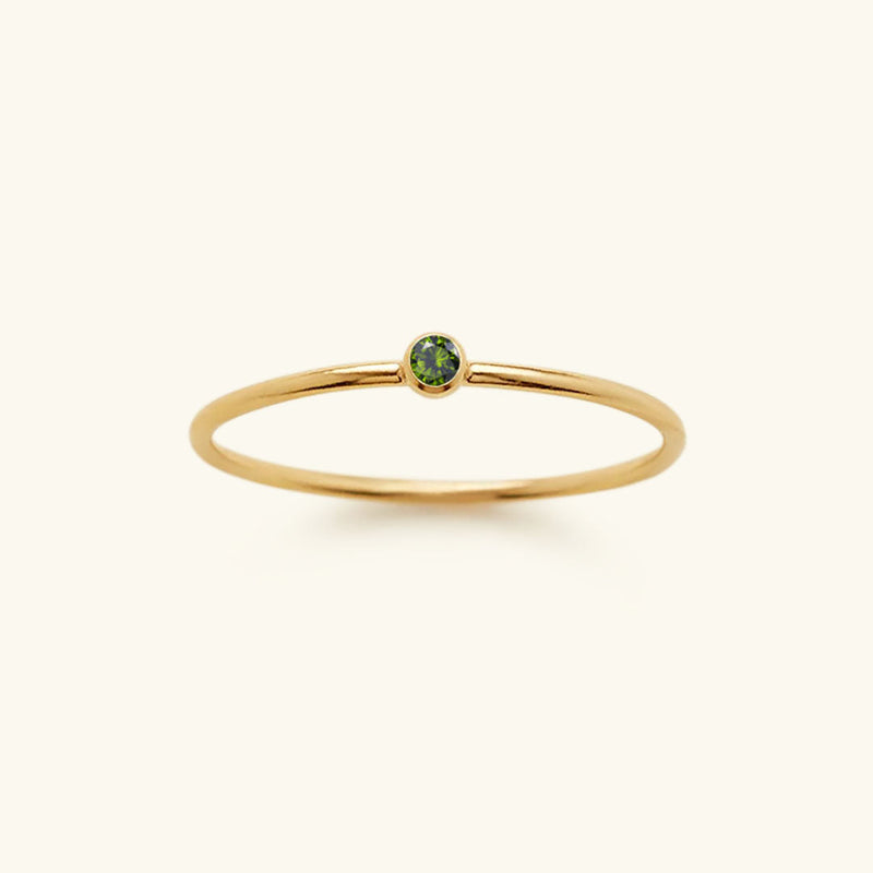 Goldfarbener Geburtsstein-Ring | Langlebig | Stilvoll | Persönlich | Geschenk-49 mm-August – Peridot-Luzern Mode