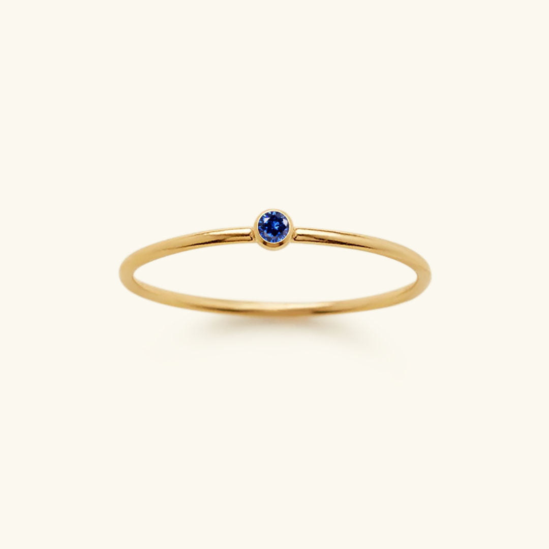 Goldfarbener Geburtsstein-Ring | Langlebig | Stilvoll | Persönlich | Geschenk-Luzern Mode