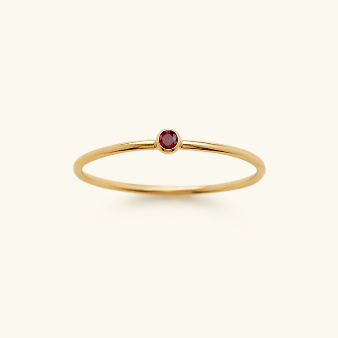 Goldfarbener Geburtsstein-Ring | Langlebig | Stilvoll | Persönlich | Geschenk-49 mm-Januar – Rot-Luzern Mode