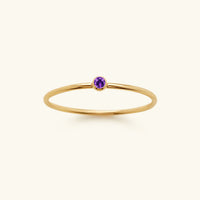 Goldfarbener Geburtsstein-Ring | Langlebig | Stilvoll | Persönlich | Geschenk-49 mm-Juni – Amethyst-Luzern Mode