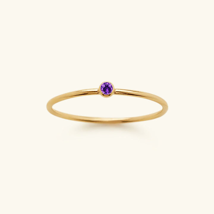 Goldfarbener Geburtsstein-Ring | Langlebig | Stilvoll | Persönlich | Geschenk-49 mm-Juni – Amethyst-Luzern Mode