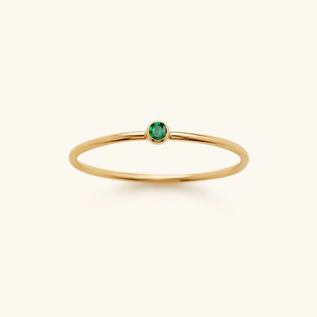 Goldfarbener Geburtsstein-Ring | Langlebig | Stilvoll | Persönlich | Geschenk-49 mm-Mai – Smaragd-Luzern Mode