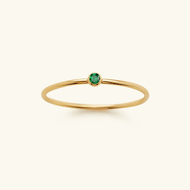 Goldfarbener Geburtsstein-Ring | Langlebig | Stilvoll | Persönlich | Geschenk-49 mm-Mai – Smaragd-Luzern Mode