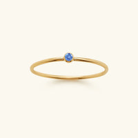 Goldfarbener Geburtsstein-Ring | Langlebig | Stilvoll | Persönlich | Geschenk-49 mm-März – Hell-Saphir-Luzern Mode