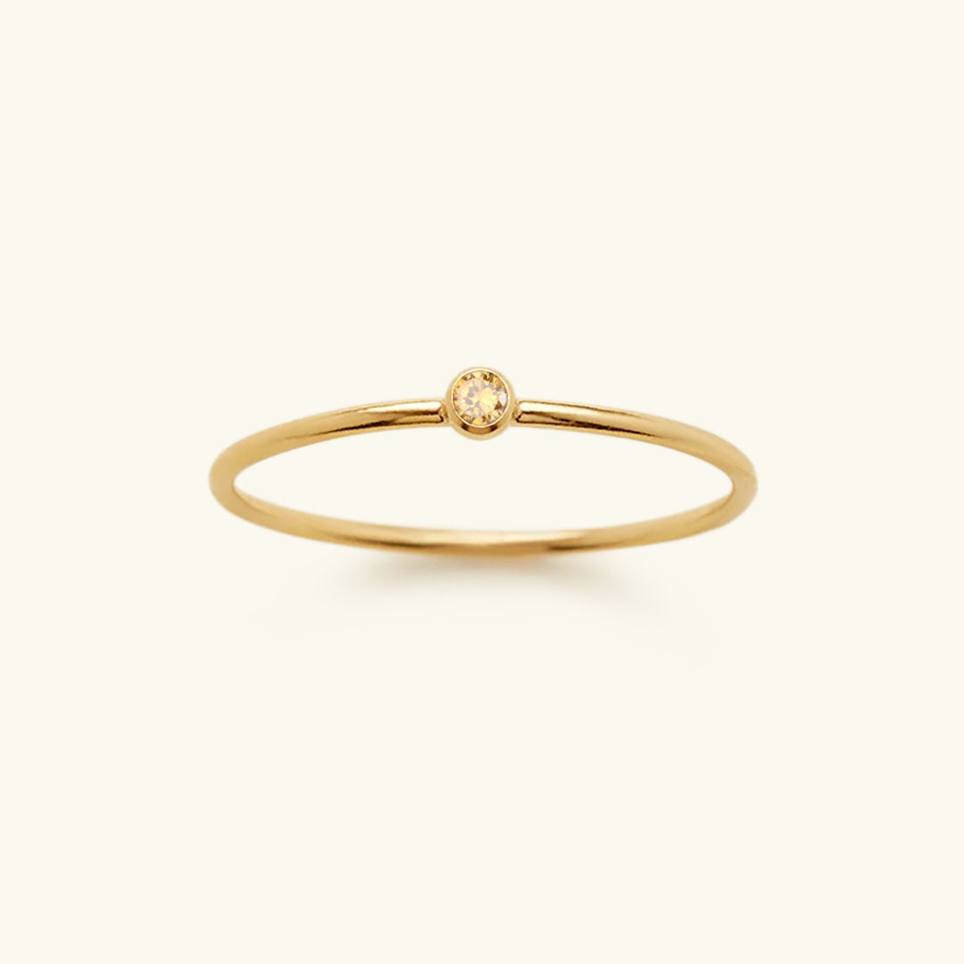 Goldfarbener Geburtsstein-Ring | Langlebig | Stilvoll | Persönlich | Geschenk-49 mm-November – Jonquille-Luzern Mode