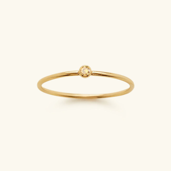Goldfarbener Geburtsstein-Ring | Langlebig | Stilvoll | Persönlich | Geschenk-49 mm-November – Jonquille-Luzern Mode