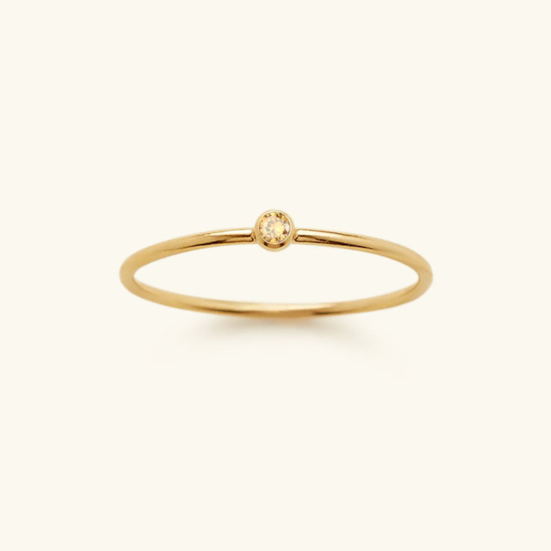 Goldfarbener Geburtsstein-Ring | Langlebig | Stilvoll | Persönlich | Geschenk-49 mm-November – Jonquille-Luzern Mode