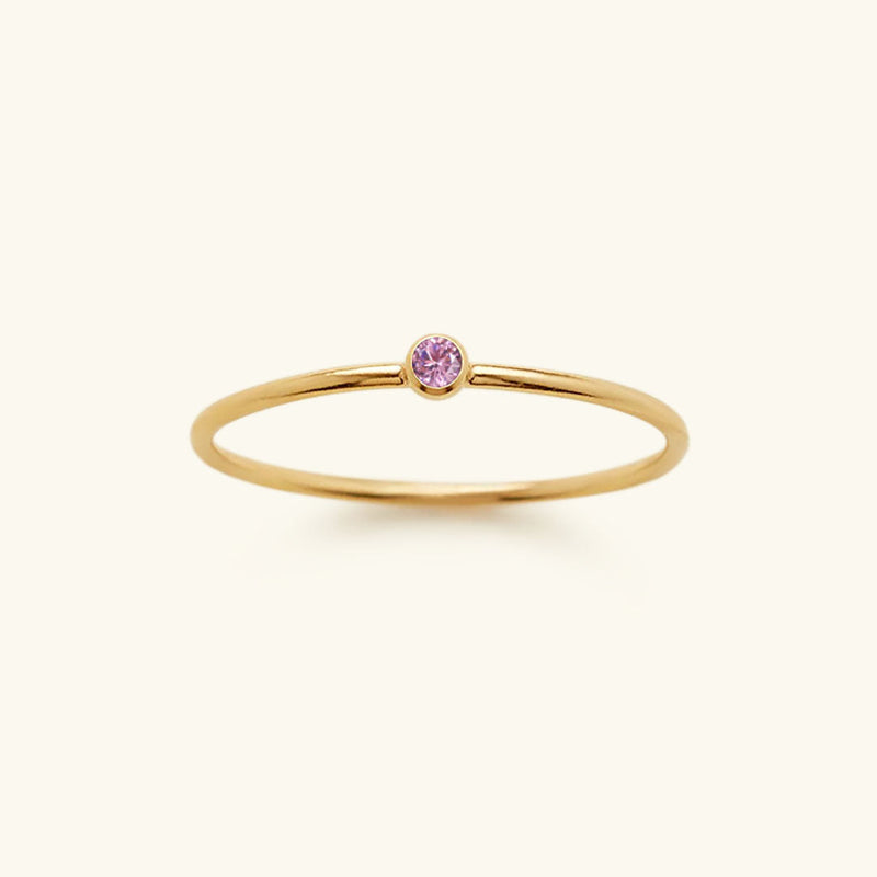 Goldfarbener Geburtsstein-Ring | Langlebig | Stilvoll | Persönlich | Geschenk-49 mm-Oktober – Hellrosa-Luzern Mode