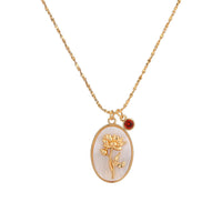 Halskette für Damen | Geburtsstein | Geburtsblumen | Elegant-Januar – Nelke-Luzern Mode