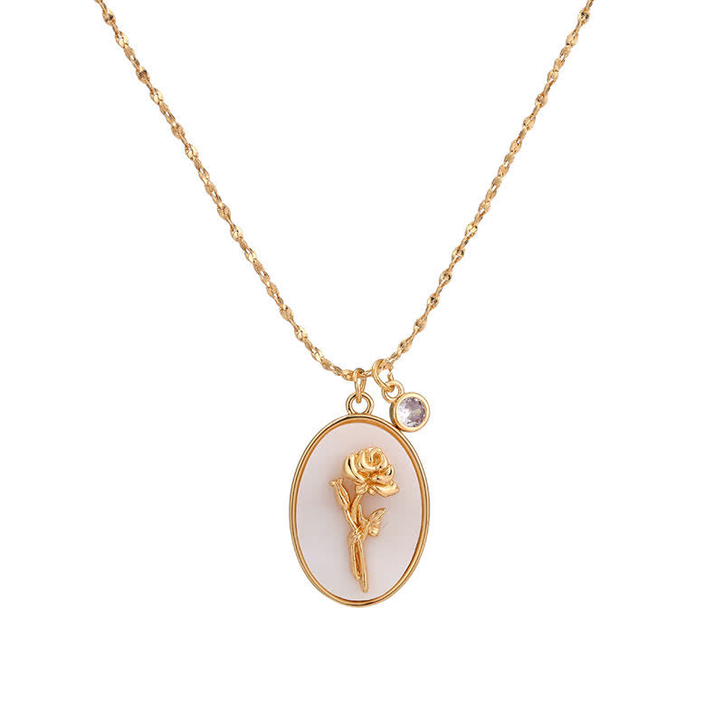 Halskette für Damen | Geburtsstein | Geburtsblumen | Elegant-Juni – Rose-Luzern Mode