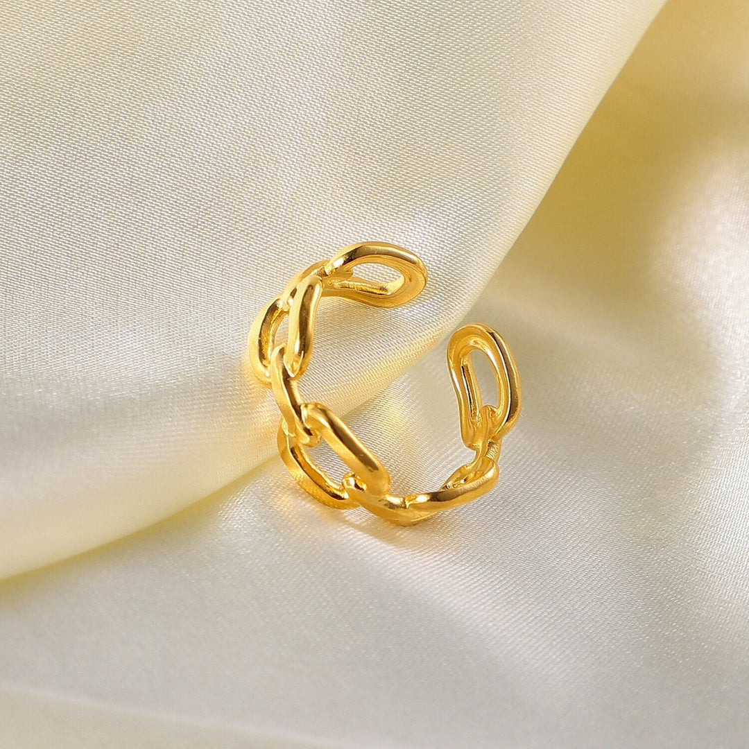 Gedrehter Ring | Offen | Verstellbar | Vergoldetes Silber | Stilvoll | Langlebig-Luzern Mode