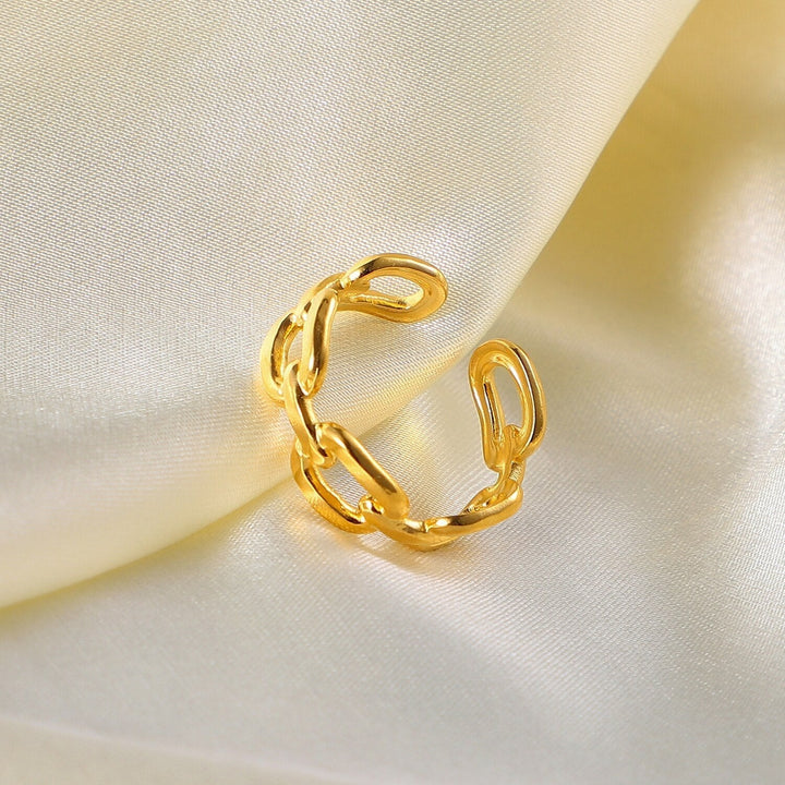 Gedrehter Ring | Offen | Verstellbar | Vergoldetes Silber | Stilvoll | Langlebig-Luzern Mode