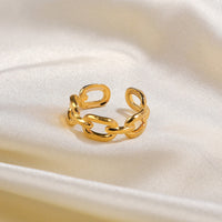 Gedrehter Ring | Offen | Verstellbar | Vergoldetes Silber | Stilvoll | Langlebig-Luzern Mode