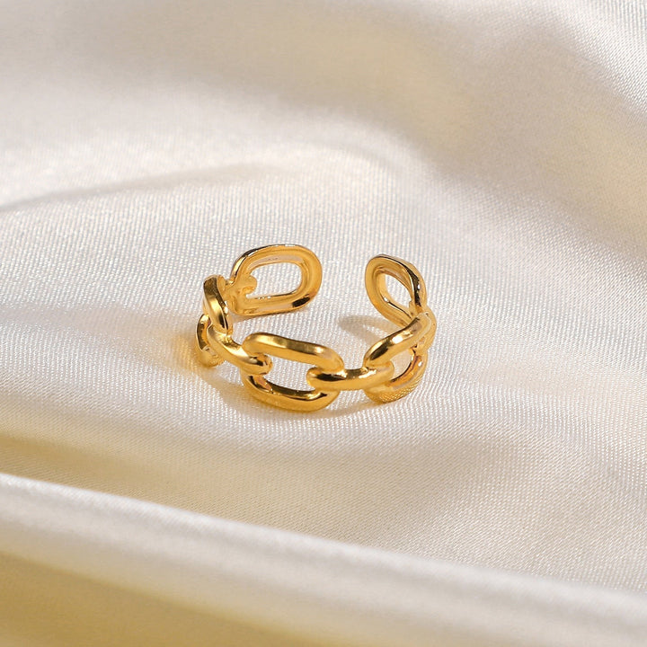Gedrehter Ring | Offen | Verstellbar | Vergoldetes Silber | Stilvoll | Langlebig-Luzern Mode