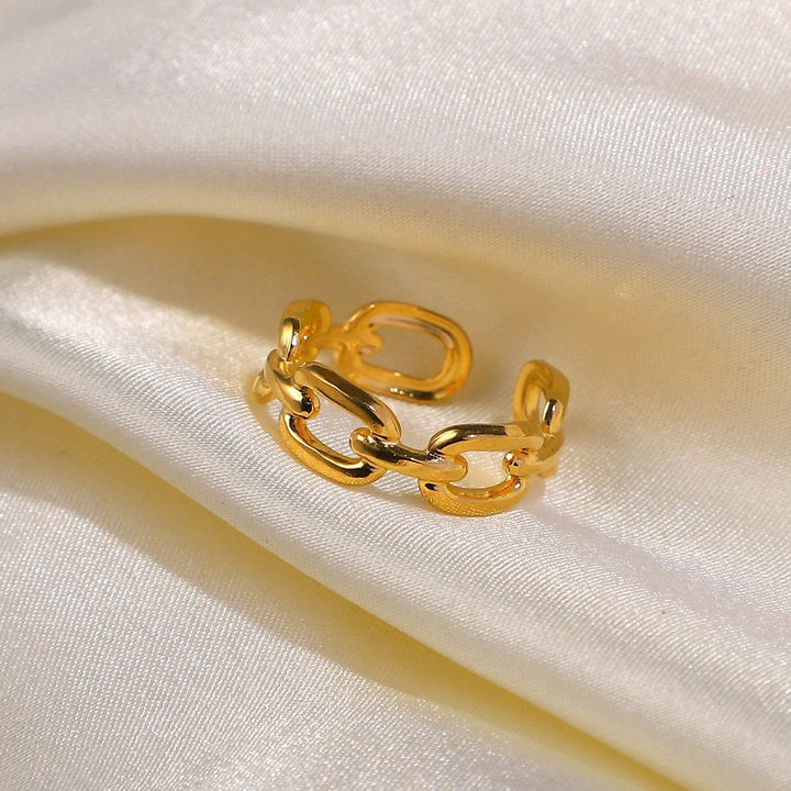 Gedrehter Ring | Offen | Verstellbar | Vergoldetes Silber | Stilvoll | Langlebig-Luzern Mode