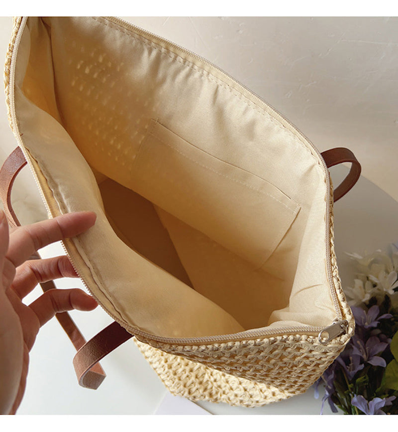 SEO-freundlicher Titel: Damen Handtasche aus Stroh - Sommer Strandtasche-Luzern Mode