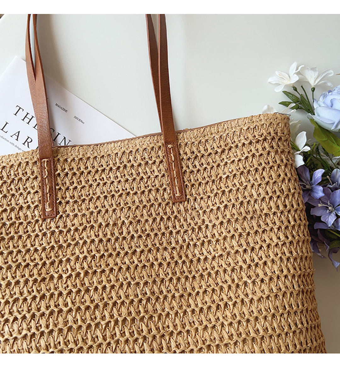 SEO-freundlicher Titel: Damen Handtasche aus Stroh - Sommer Strandtasche-Luzern Mode