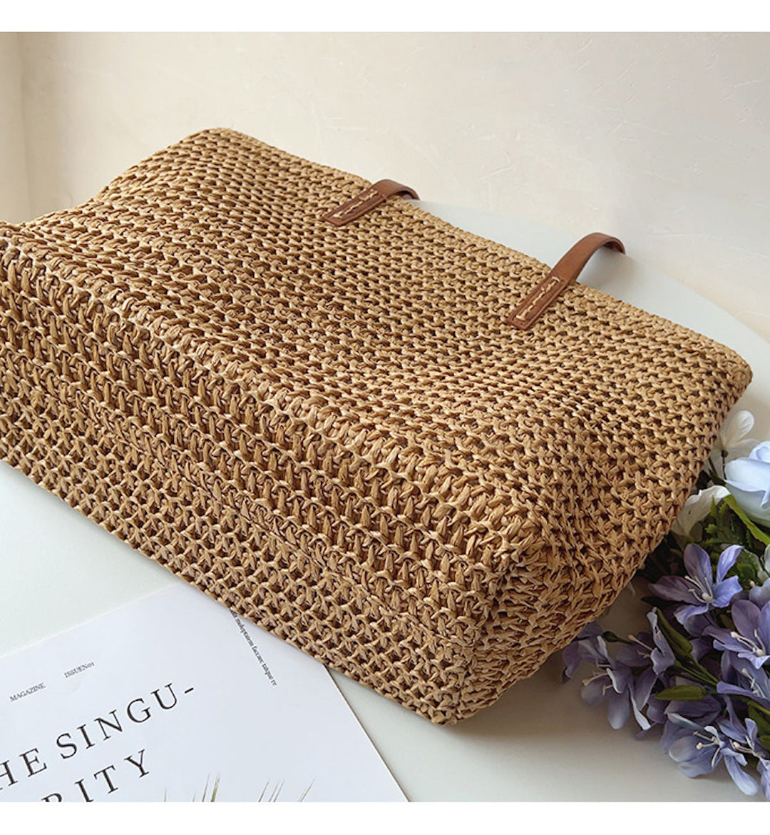 SEO-freundlicher Titel: Damen Handtasche aus Stroh - Sommer Strandtasche-Luzern Mode