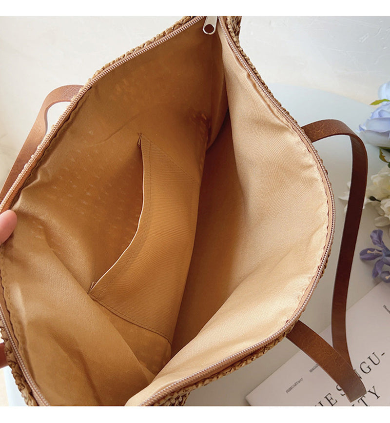 SEO-freundlicher Titel: Damen Handtasche aus Stroh - Sommer Strandtasche-Luzern Mode