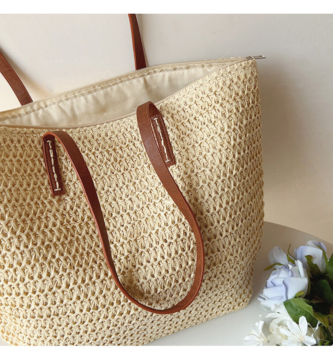 SEO-freundlicher Titel: Damen Handtasche aus Stroh - Sommer Strandtasche-Luzern Mode