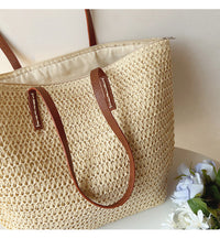 SEO-freundlicher Titel: Damen Handtasche aus Stroh - Sommer Strandtasche-Luzern Mode
