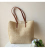 SEO-freundlicher Titel: Damen Handtasche aus Stroh - Sommer Strandtasche-Weiß-Luzern Mode