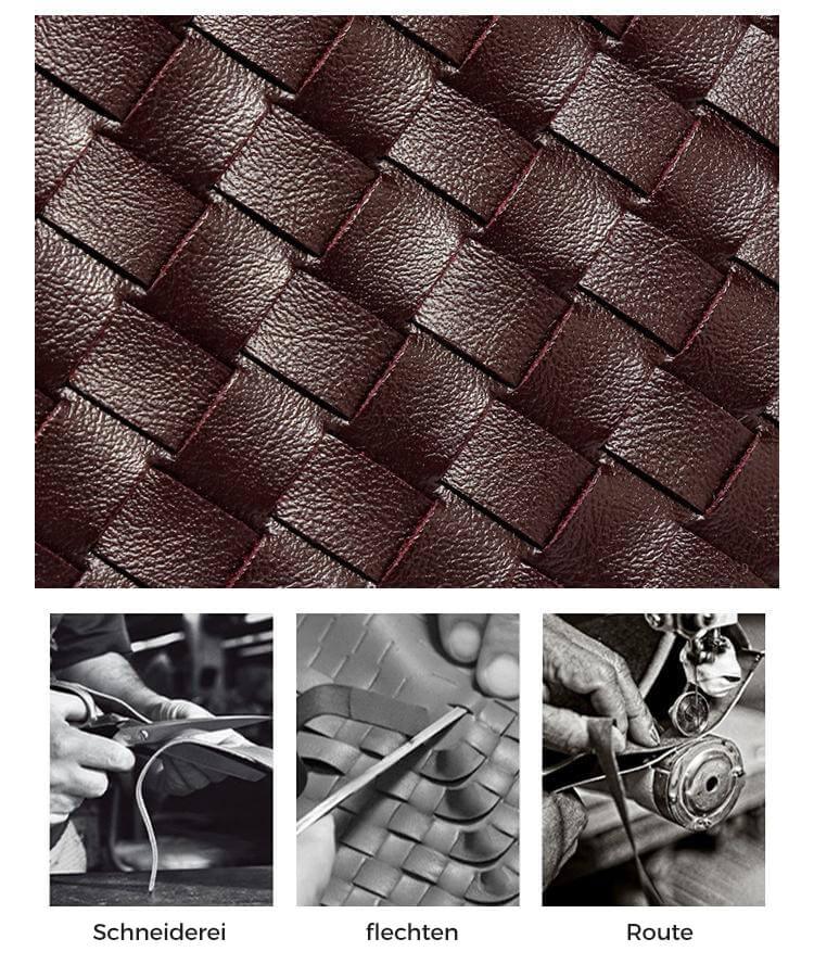 Geflochtene Damenhandtasche mit verstellbarem Schulterriemen-Luzern Mode
