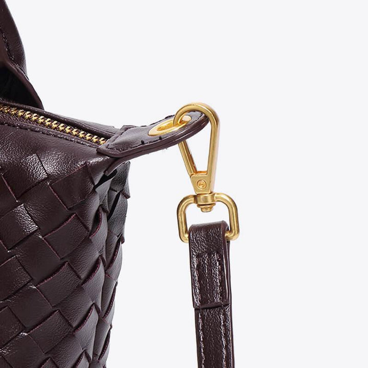 Geflochtene Damenhandtasche mit verstellbarem Schulterriemen-Luzern Mode