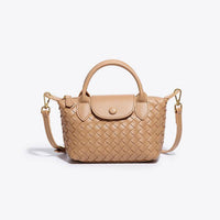 Geflochtene Damenhandtasche mit verstellbarem Schulterriemen-Nude-Luzern Mode