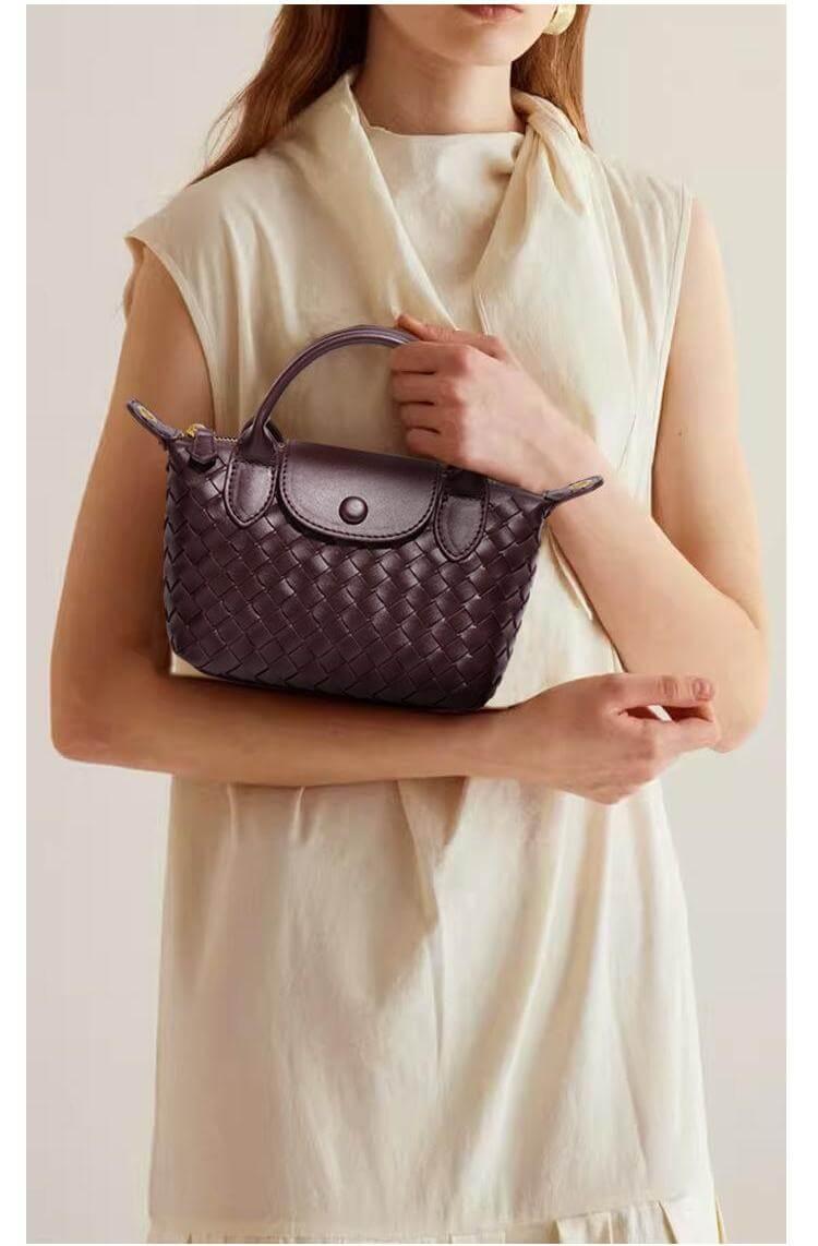 Geflochtene Damenhandtasche mit verstellbarem Schulterriemen-Luzern Mode