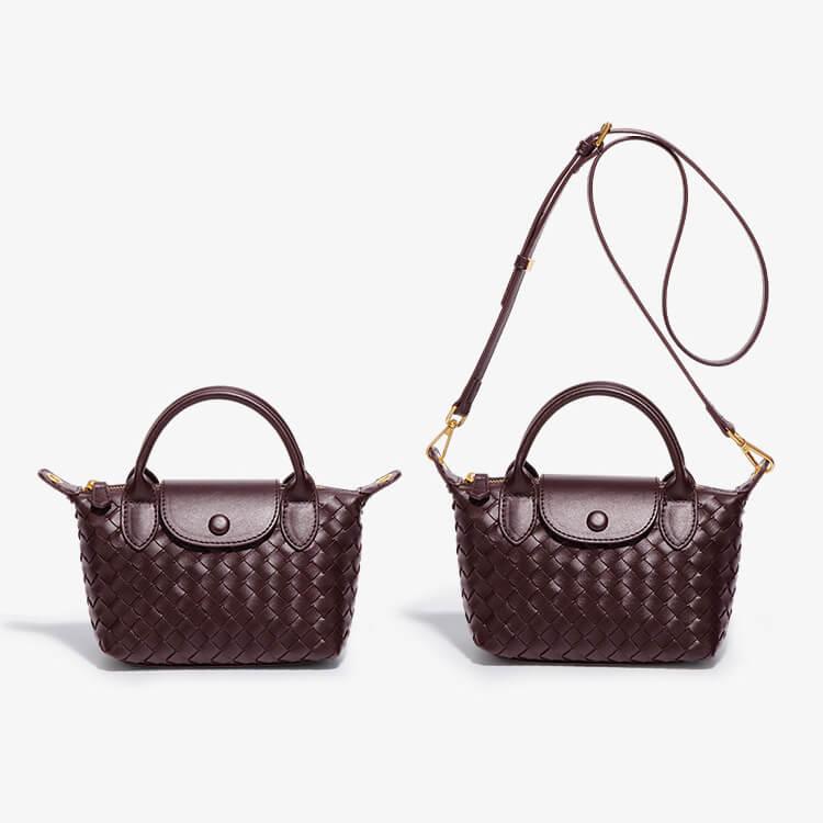 Geflochtene Damenhandtasche mit verstellbarem Schulterriemen-Luzern Mode