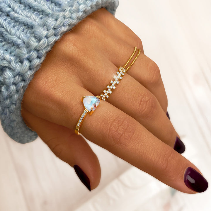 Damen Ring | Geflochten Doppel Stilvoll Einzigartig Silber Vergoldet Zeitlos-Luzern Mode