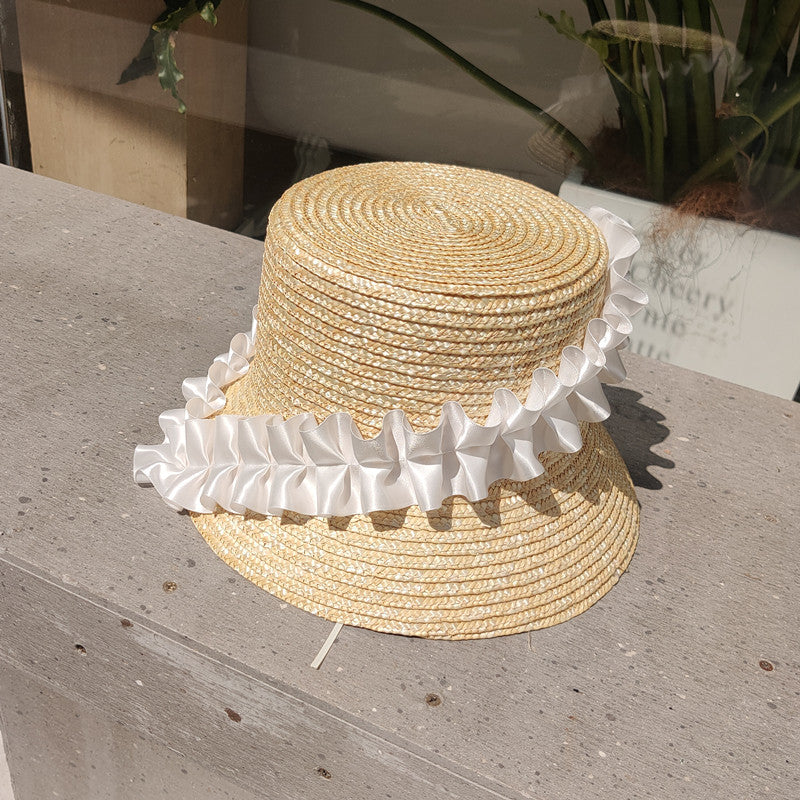 Sommerhut Damen Strohhut gefaltet | Leicht gestreift | Luftiger Beach-Style-Luzern Mode