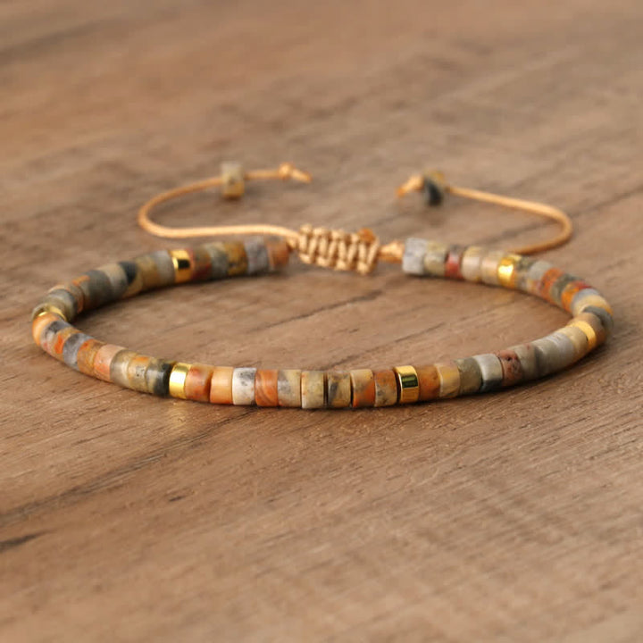 Armband aus Naturstein | Geflochten | Verstellbar | Edelstein-Achat-Luzern Mode