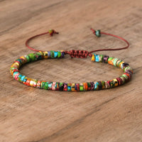 Armband aus Naturstein | Geflochten | Verstellbar | Edelstein-Bunter Kaiserstein-Luzern Mode