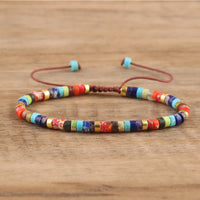 Armband aus Naturstein | Geflochten | Verstellbar | Edelstein-Chakra-Luzern Mode