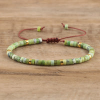 Armband aus Naturstein | Geflochten | Verstellbar | Edelstein-Chrysopras-Luzern Mode