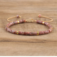 Armband aus Naturstein | Geflochten | Verstellbar | Edelstein-Granit-Luzern Mode