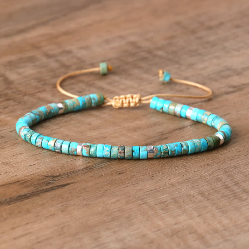 Armband aus Naturstein | Geflochten | Verstellbar | Edelstein-Kaiserstein-Luzern Mode